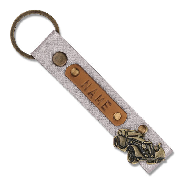 Personalized Rose Gold Letter Name Tag Keychain